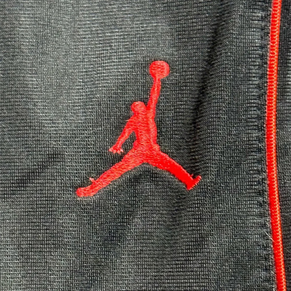 Jordan YXL Black and Red Sweatpants - Open Bottom - Picture 2 of 5